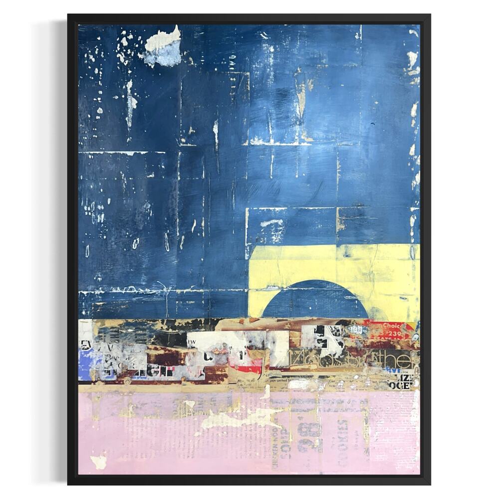 Original Mixed Media Modern Art Collage Painting 18x24 "Vinolent" Signed